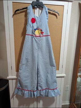 Chocolate Brand Patch Dress with Blue Gingham and Red Patch